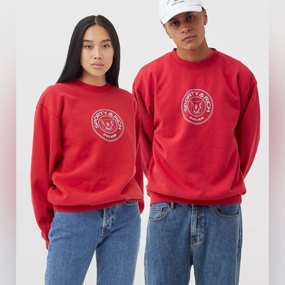 Sporty & Rich Bold Red Crewneck Sweater